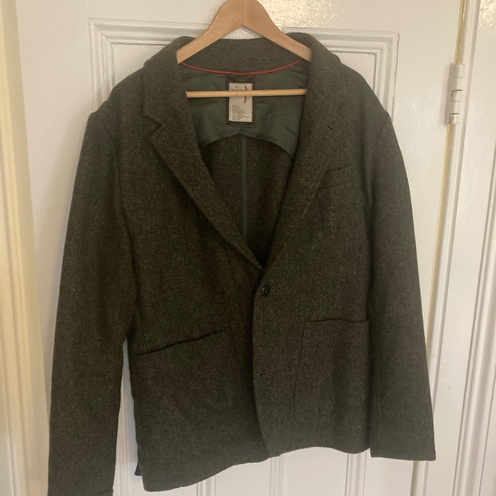 Like New Relwen Heritage Trap Blazer Olive/Black Herringbone Large